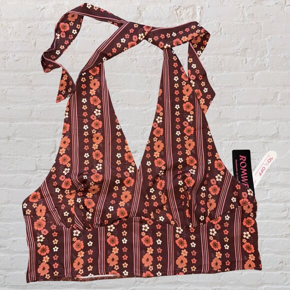 3X ROMWE ✨ Groovy Crop Halter Top NWT - Picture 2 of 8